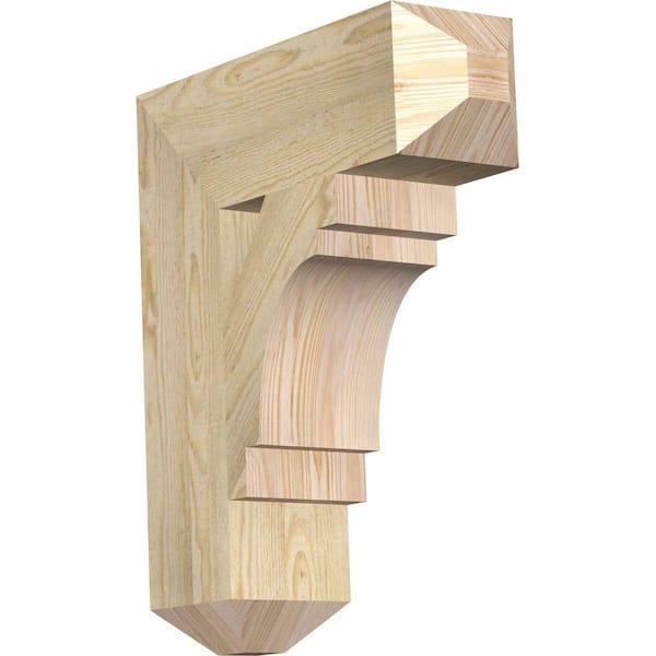 Ekena Millwork 6 in. x 24 in. x 20 in. Douglas Fir Merced Craftsman Rough Sawn Bracket