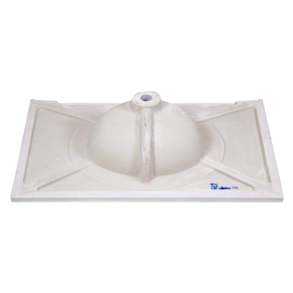 Solid White 37-Inch Cultured Marble Vanity Top with Integrated Sink