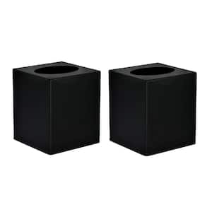 5.5 in. Acrylic Cube Square Tissue Box Container in Black (2-Pack)