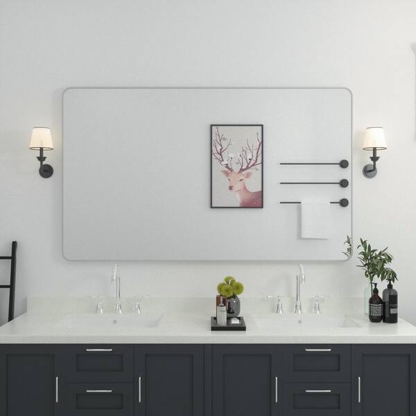 niveal 60 in. W x 36 in. H Rectangular Framed Wall Bathroom Vanity ...