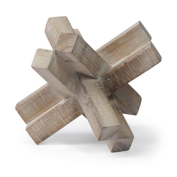 HomeRoots 4 in. Brown Petite Light Brown Wooden Sculpture