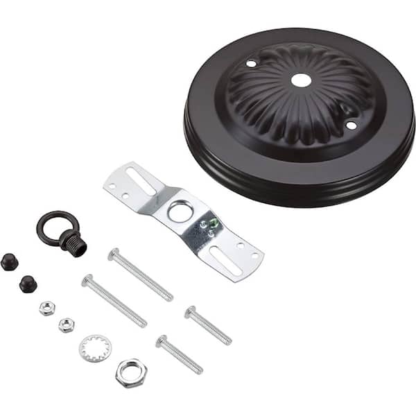 Unbranded 5 in. Dia with Loop and 7/16 in. Center Hole, Oil Rubbed Bronze Finish, Chandelier Fixture Canopy Kit