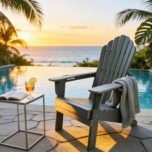Upland 4PCS Upgraded Folding All-Weather HDPE Adirondack Chair