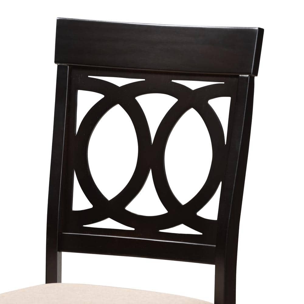 Parsons High Sand Fabric & Cane Wood Dining Chair