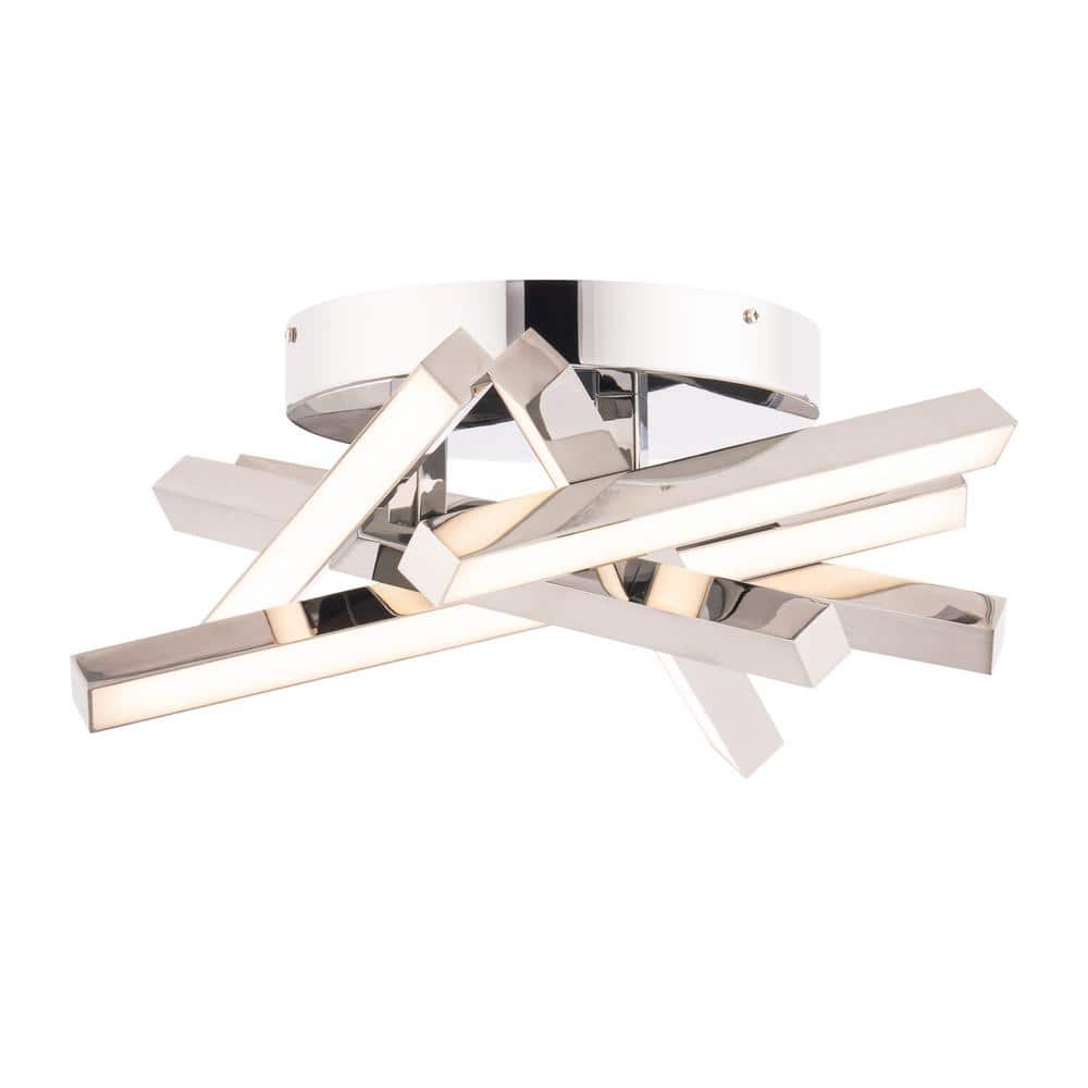 Chrome 15-Inch LED Semi Flush Mount Ceiling Light