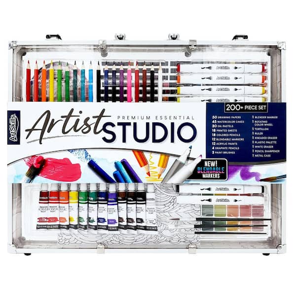 ArtSkills Premium Artist Studio Painting and Drawing Art Set with Carrying Case, Assorted 200-Piece