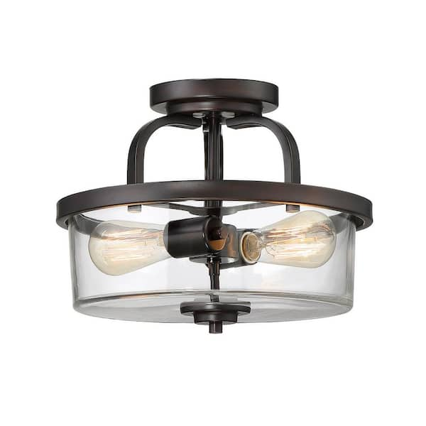 Filament Design 2-Light English Bronze Semi-Flush Mount