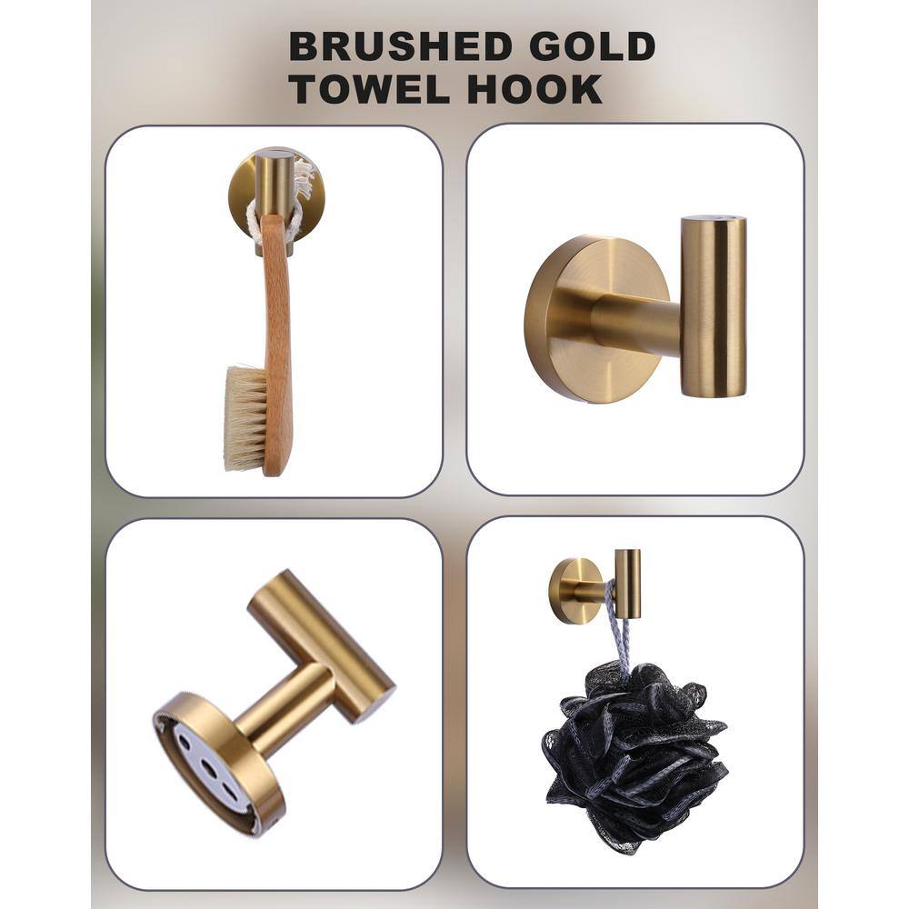Brushed Gold 3-Piece Metal Bathroom Hardware Set