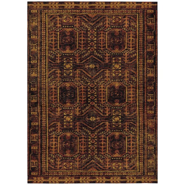 Chantille Machine Washable Indoor/Outdoor Abstract ACN1920 Paprika 10 ft. x 14 ft. Area Rug