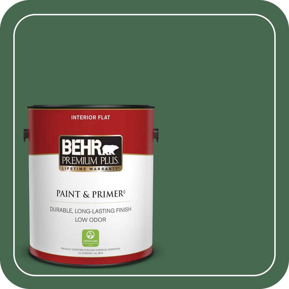 BEHR PREMIUM PLUS 1 gal. #M410-7 Perennial Green Flat Low Odor