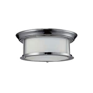 Lawrence 2-Light Chrome Incandescent Ceiling Flush Mount