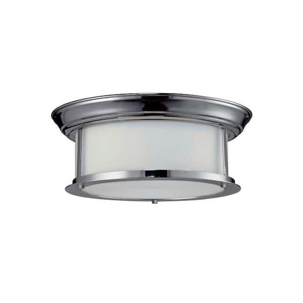 Unbranded Lawrence 2-Light Chrome Incandescent Ceiling Flush Mount