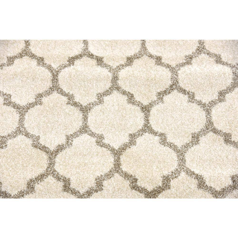 Beige and Light Brown Trellis Synthetic Area Rug