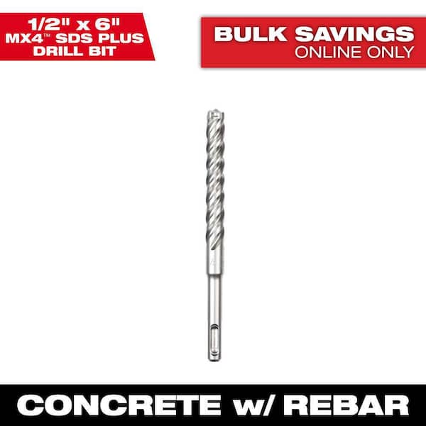 1/2 in. x 6 in. 4-Cutter SDS-PLUS Carbide Drill Bit