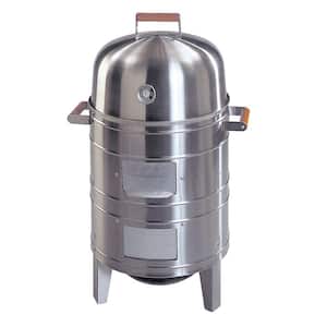 Double Grid Charcoal Water Smoker in Stainless Steel