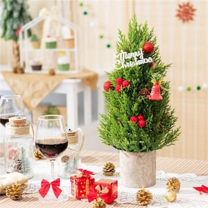 18.5 in. Tabletop Artificial Christmas Tree with 170 PE Branches and Pulp Stand