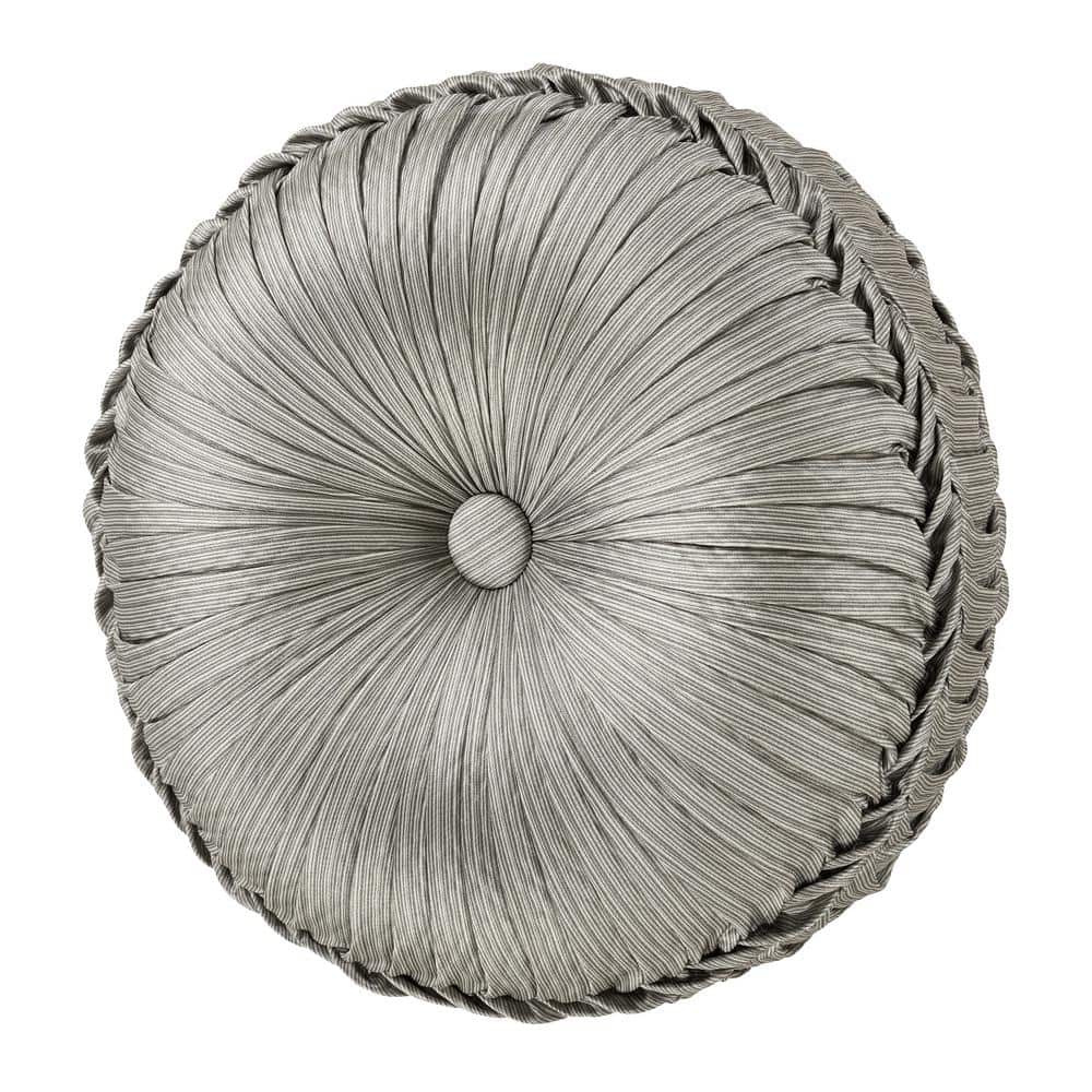 Medellin Sage Polyester Solid Tufted Round Decorative Throw Pillow 15 In. L