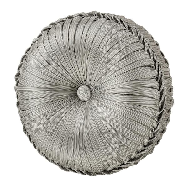 Unbranded Medellin Sage Polyester Solid Tufted Round Decorative Throw Pillow 15 In. L X 15 In. W