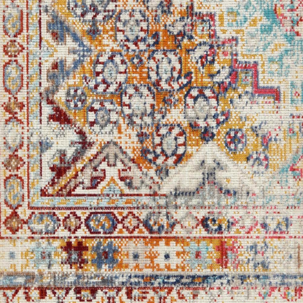 Multicolor Synthetic Rectangular 4' x 6' Traditional Area Rug