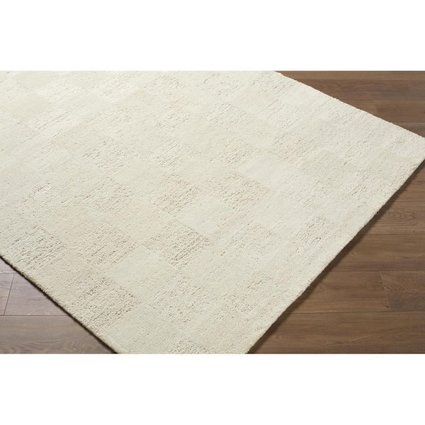 Divine Beige Global Solid Color 8 ft. x 10 ft. Area Rug