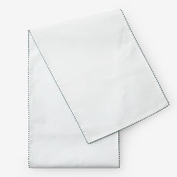 Company Cotton Pom Fringe 16 in. W x 90 in. L Green Seasonal Cotton Table Runner