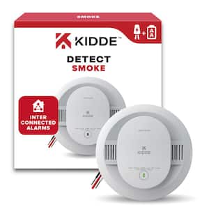 Hardwired Smoke Detector with Interconnected Alarm and LED Warning Lights