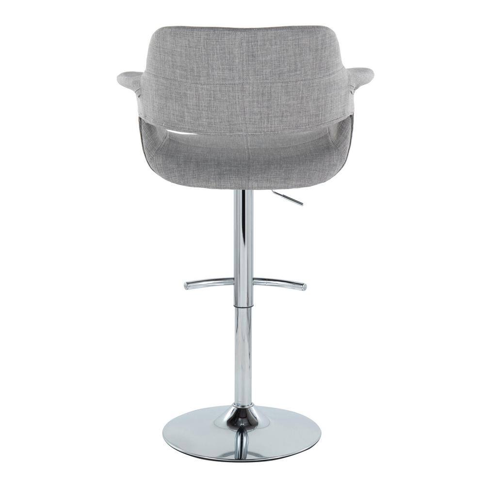 Retro Chic Chrome and Light Grey Adjustable Swivel Barstool Set