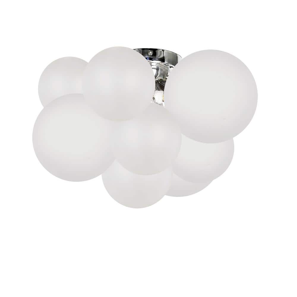 Miles 14.25 in. 3-Light Polished Chrome Flush Mount