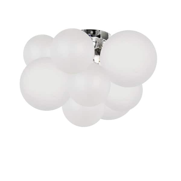 Dainolite Miles 14.25 in. 3-Light Polished Chrome Flush Mount
