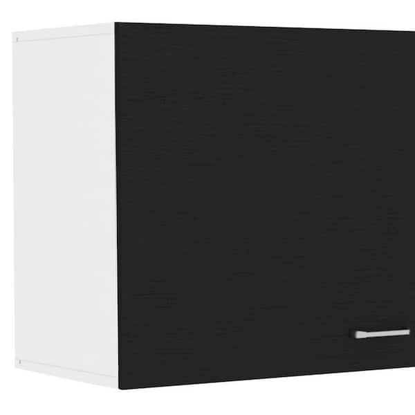 Amucolo 39.3 in. W x 12.6 in. D x 19.3 in. H White and Light Oak Wood Ready to Assemble Wall Kitchen Cabinet with Double Doors