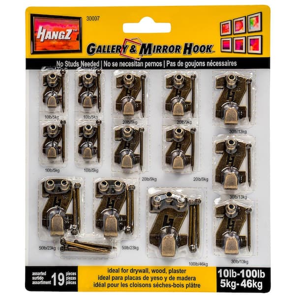 Hangz 10 100 Lb Gallery Picture Hooks, Mirror Hanging Hooks