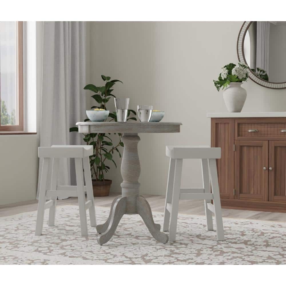 Fairview 30" Natural Driftwood Round Pedestal Bar Table