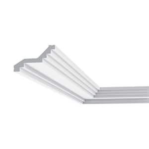 3-7/8 in. x 2-3/8 in. x 78-3/4 in. Primed White Plain Polyurethane Crown Moulding (3-Pack)