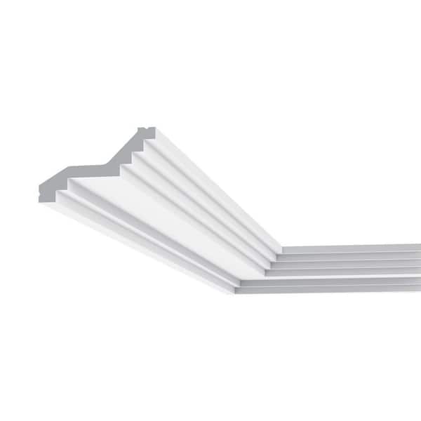 ORAC DECOR 3-7/8 in. x 2-3/8 in. x 78-3/4 in. Primed White Plain Polyurethane Crown Moulding (14-Pack)