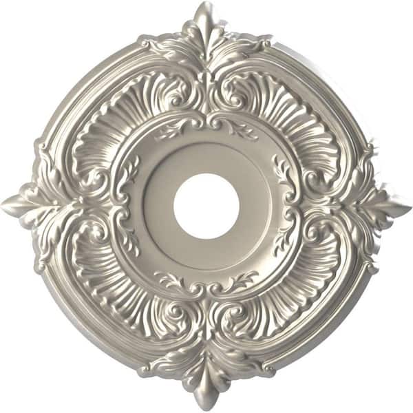 Ekena Millwork 19" OD x 3-1/2" ID x 1" P Attica Thermoformed PVC Ceiling Medallion (Fits Canopies up to 6-3/4") in Bright Coat Aluminum