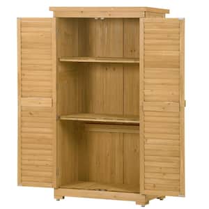 3 ft. W x 1.5 ft. D Outdoor Wood Garden Shed (4.5 sq. ft.) 3-Tier Patio Storage Cabinet Outdoor Organizer Wooden Lockers