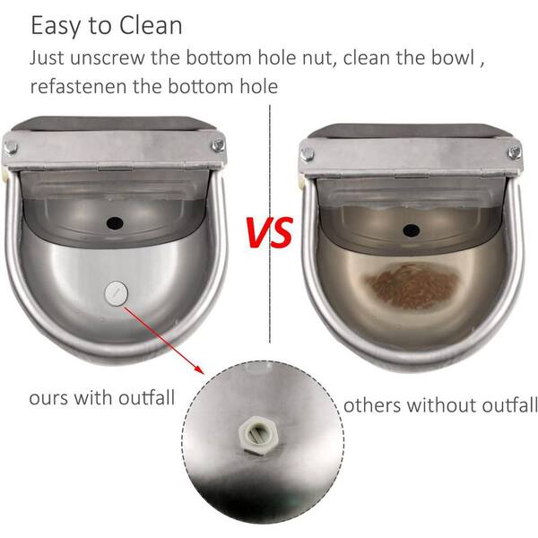 thumbnail image 2 of Ign-club 2-Pack Automatic Stainless Steel Water Trough Bowl – 304 Steel, Rust-Resistant, For Horses, Cattle, Dogs 2 of 3