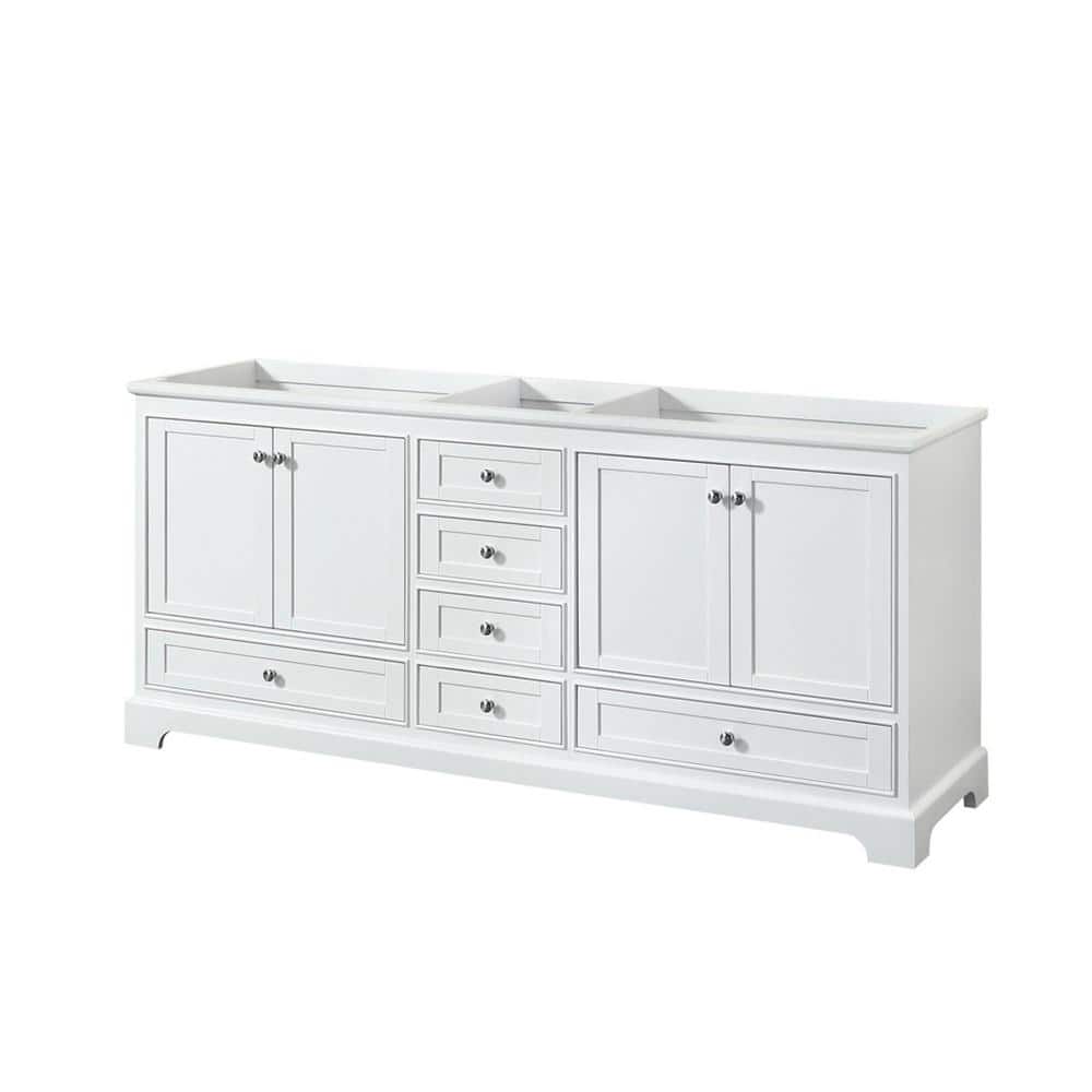Deborah 79" White Wood Double Bathroom Vanity Base