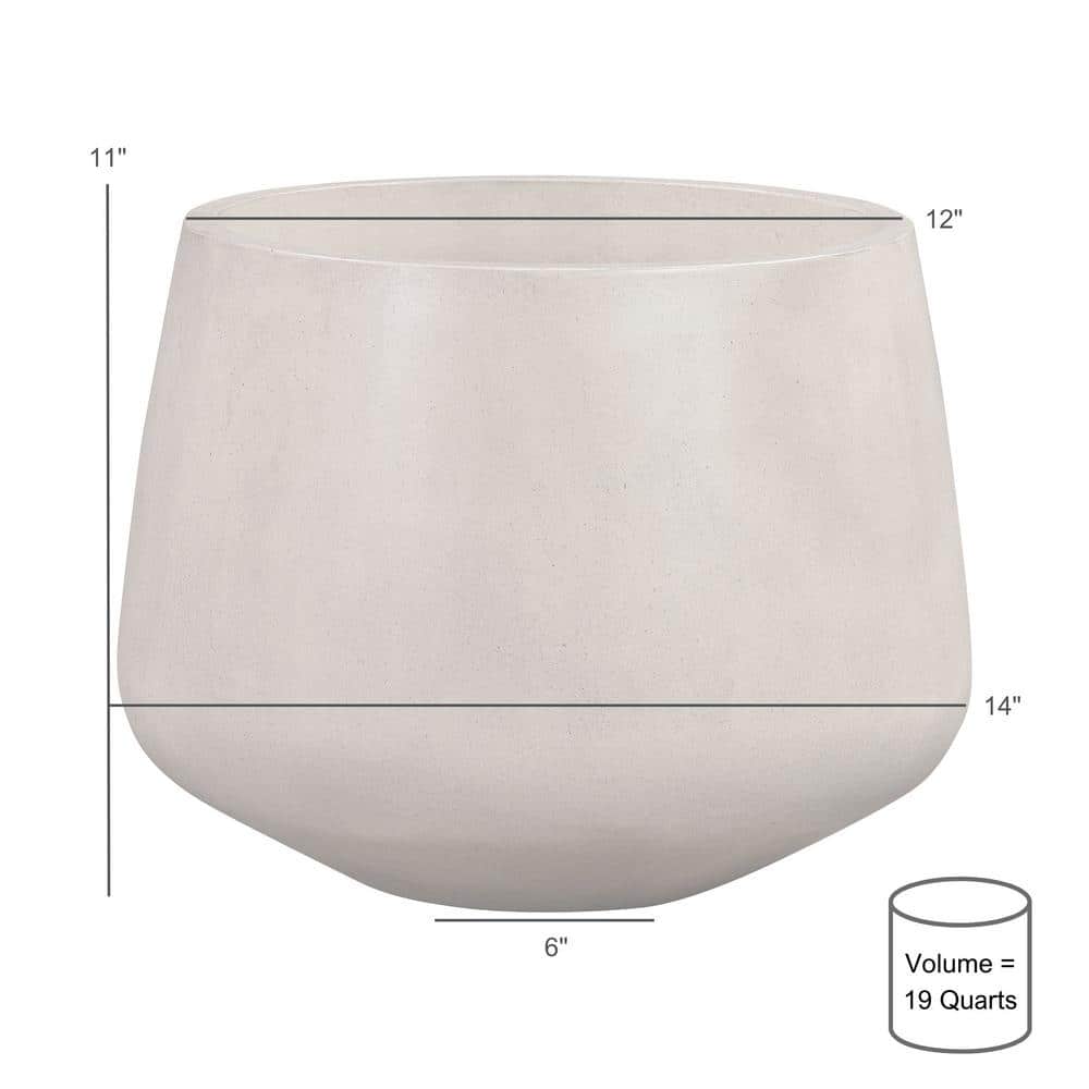 Amethyst 14" Lightweight Concrete Planter for Indoors & Outdoors in Gray