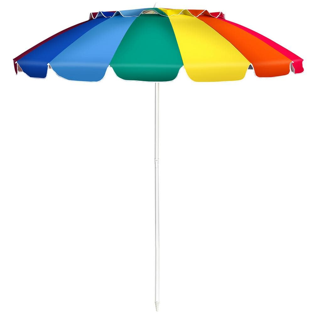 SUNRINX 8 ft. Portable Beach Umbrella with Sand Anchor and