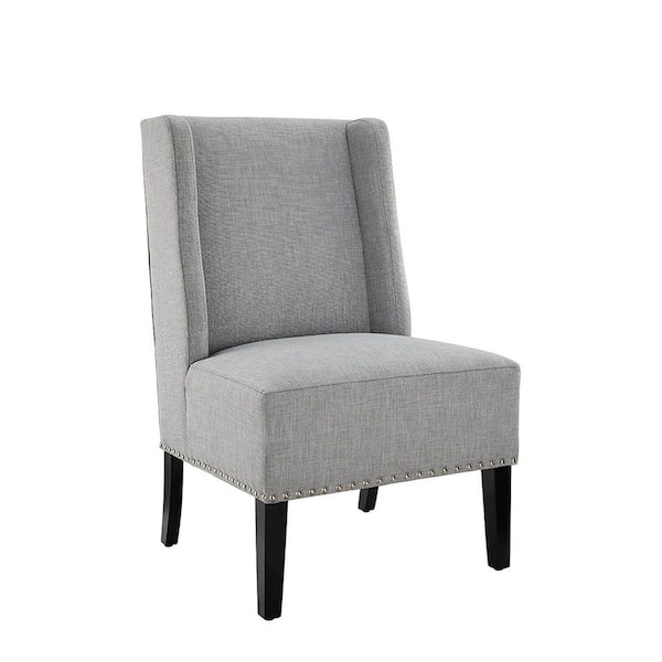 Linon Home Decor Maggie Dove Gray Fabric Side Chair