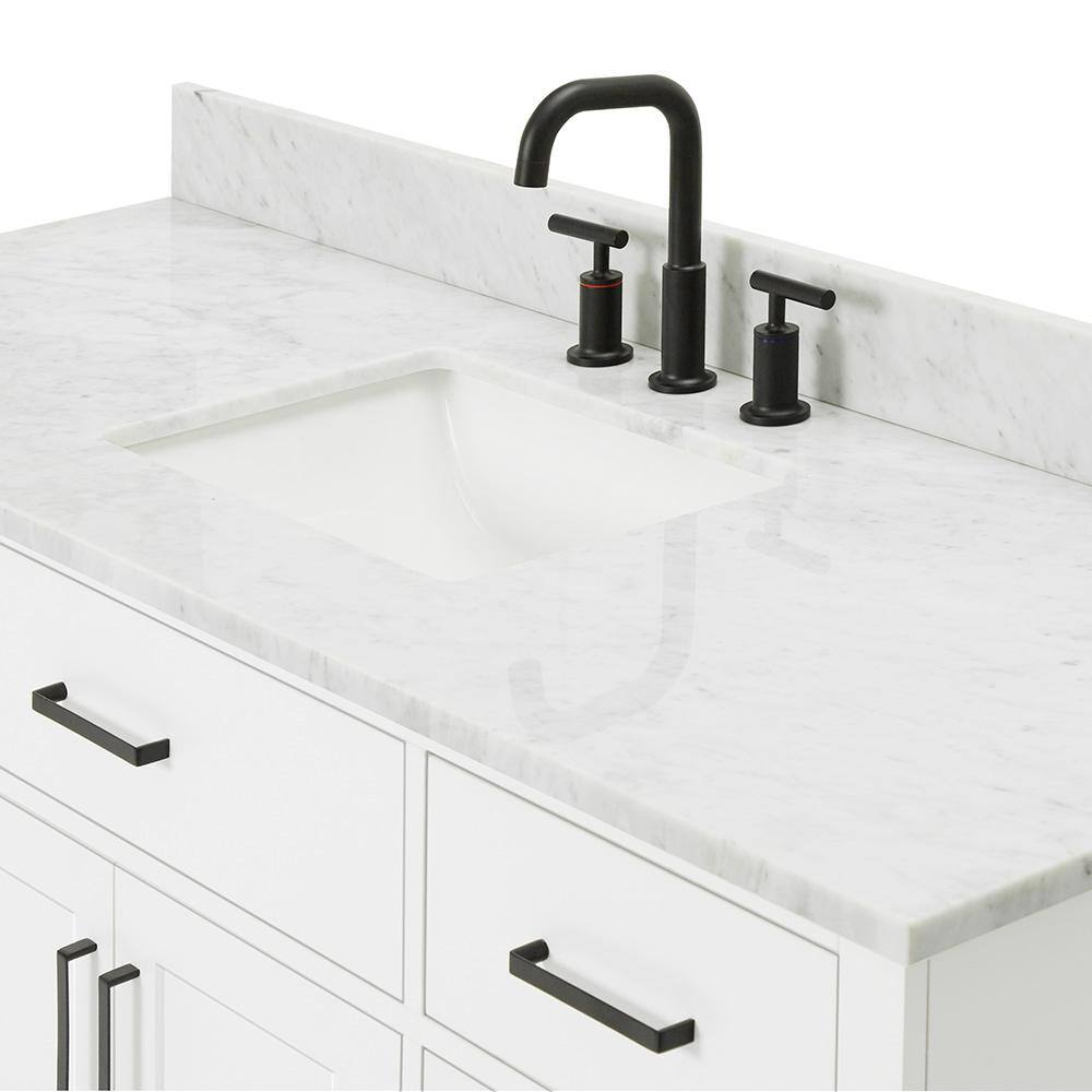 Hepburn 61" White Marble Top Single Basin Vanity Set