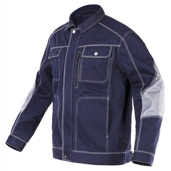 Unisex 3XL Blue Polyester/Cotton Heavy-Duty Work Jacket