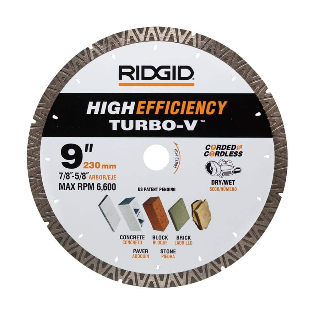 Reviews for RIDGID TURBO-V 9 in. Turbo Rim Diamond Blade for Masonry ...