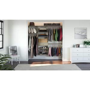 14 in. D x 84 in. W x 72 in. H Rustic Grey Perfect Fit Wood Closet Kit