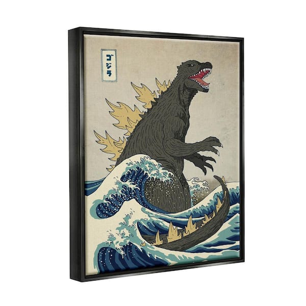 The Stupell Home Decor Collection Godzilla in the Waves Eastern