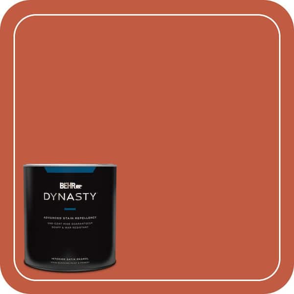 BEHR DYNASTY 1 qt. #M180-7 Deep Fire Satin Enamel Interior Stain-Blocking Paint & Primer