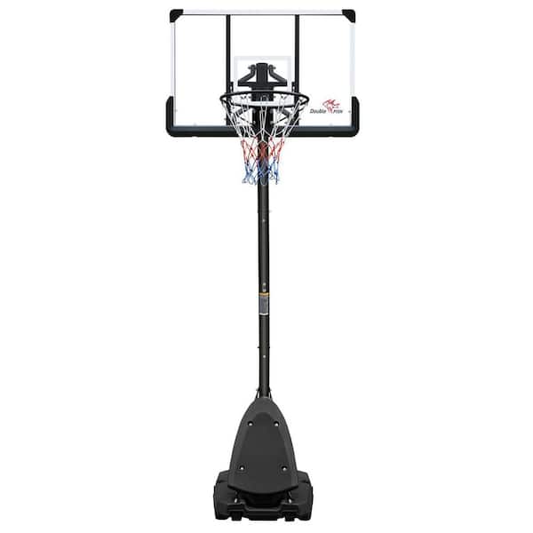 Adjustable HDPE Portable Basketball Hoop - 44 in. Backboard and 7.5 to 10 ft. Rim Height