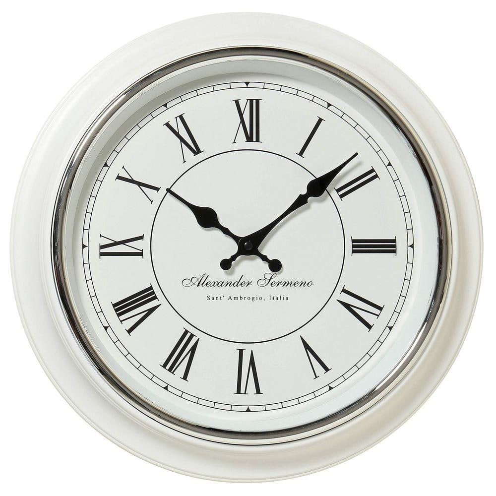 White Classic Analog Wall Clock NYWH99EQB1 - The Home Depot