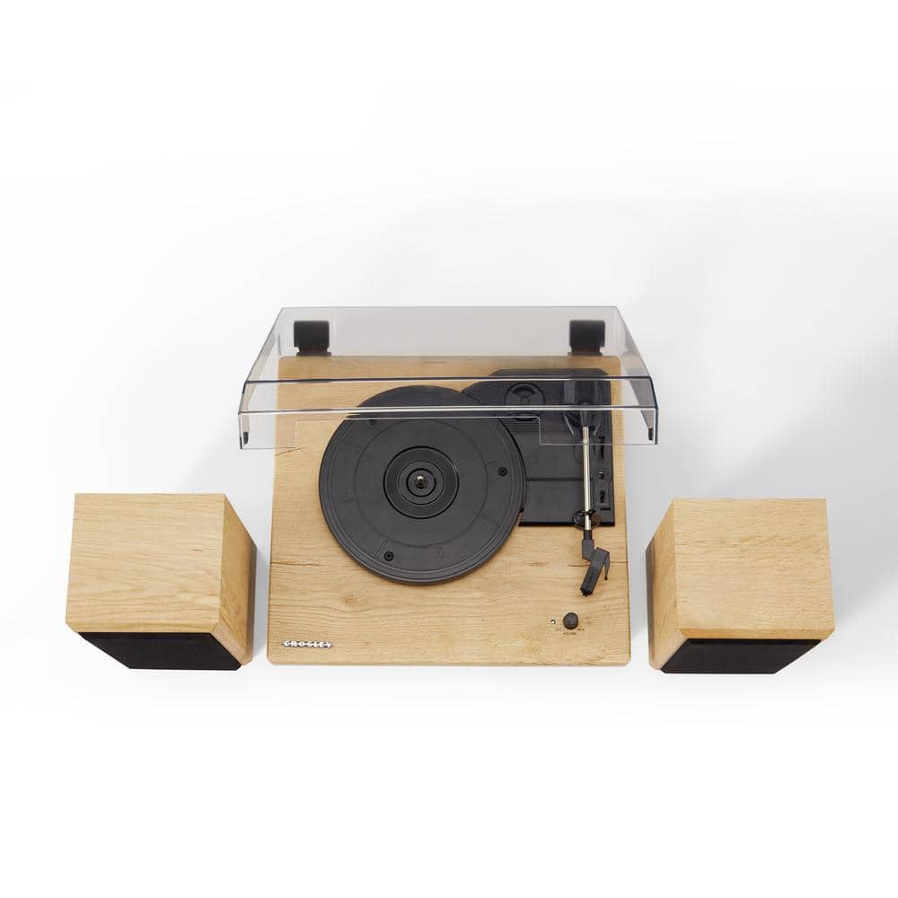 Walnut Bluetooth 3-Speed Turntable with Speakers